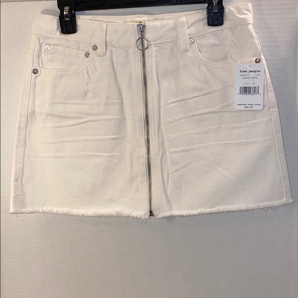 🆕Free People Zip It Mini Denim Jean Skirt size 6 - Picture 2 of 4